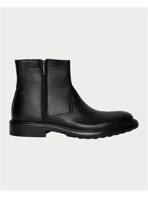 Bottines zipp?es Exton pour hommes en cuir de veau souple noir EXTON | 9826NERO