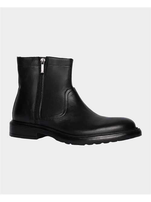 Bottines zipp?es Exton pour hommes en cuir de veau souple noir EXTON | 9826NERO