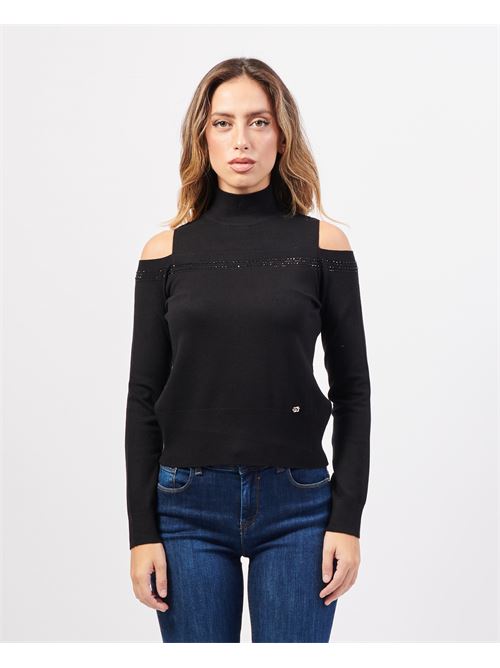 Pull femme Gaudi en viscose m?lang?e avec strass GAUDI | 421BD530192001