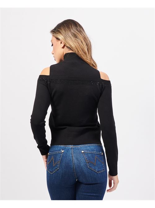 Pull femme Gaudi en viscose m?lang?e avec strass GAUDI | 421BD530192001