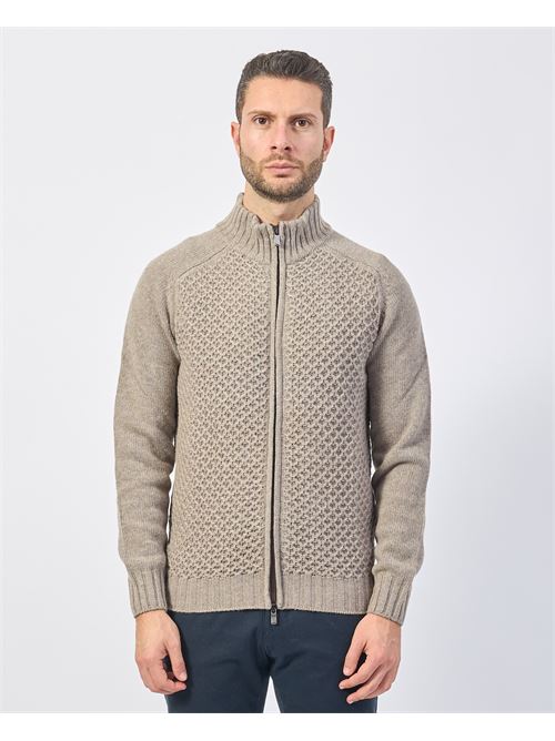 Gazzarrini cardigan enti?rement zipp? en laine m?lang?e GAZZARRINI | MI387GRBEIGE