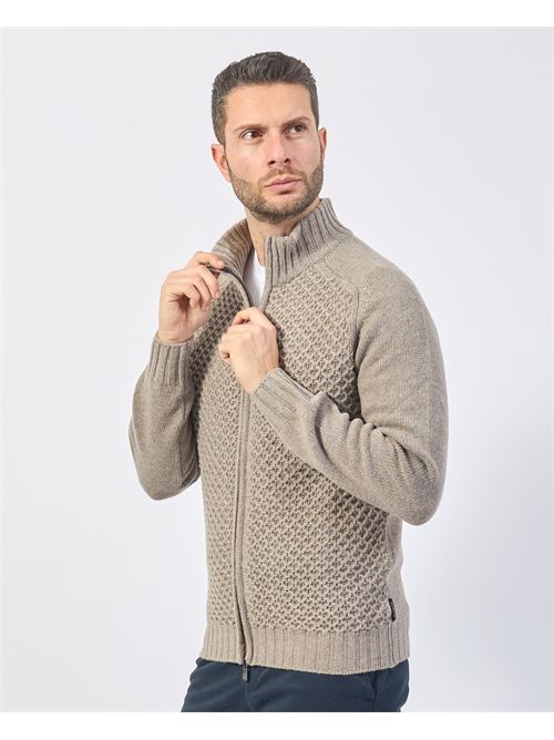 Gazzarrini cardigan enti?rement zipp? en laine m?lang?e GAZZARRINI | MI387GRBEIGE