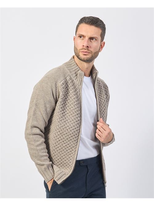 Gazzarrini cardigan enti?rement zipp? en laine m?lang?e GAZZARRINI | MI387GRBEIGE