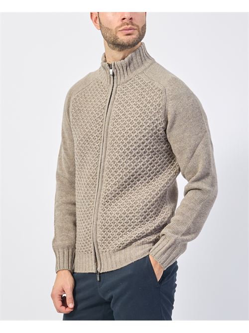 Gazzarrini cardigan enti?rement zipp? en laine m?lang?e GAZZARRINI | MI387GRBEIGE