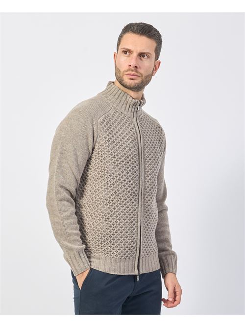 Gazzarrini cardigan enti?rement zipp? en laine m?lang?e GAZZARRINI | MI387GRBEIGE