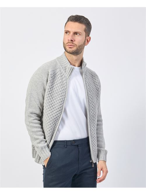 Gazzarrini cardigan enti?rement zipp? en laine m?lang?e GAZZARRINI | MI387GRGRIGIO-CHIARO