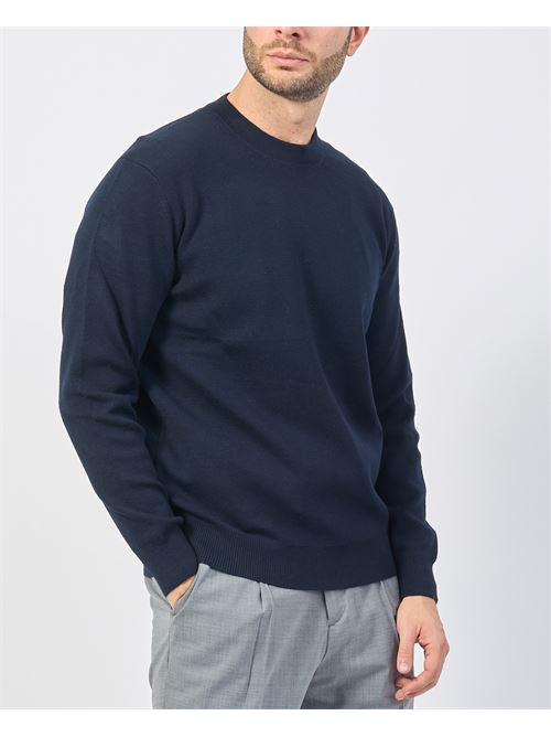 Pull ? col rond Gazzarrini en laine GAZZARRINI | MI497GBLU