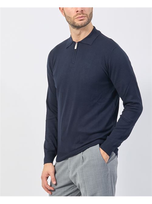 Pull Gazzarrini bleu avec demi-zip GAZZARRINI | MI515GBLU