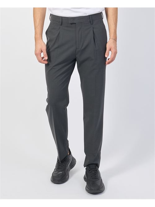 Pantalon homme Gazzarrini en laine m?lang?e avec plis GAZZARRINI | PSI645GANTRACITE/TORTORA