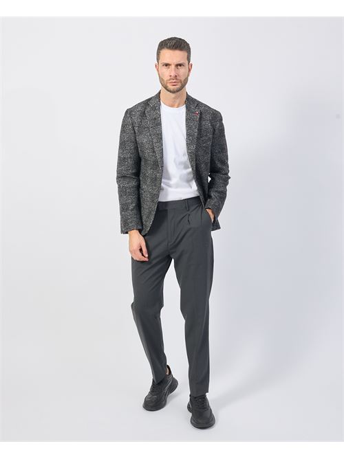 Pantalon homme Gazzarrini en laine m?lang?e avec plis GAZZARRINI | PSI645GANTRACITE/TORTORA