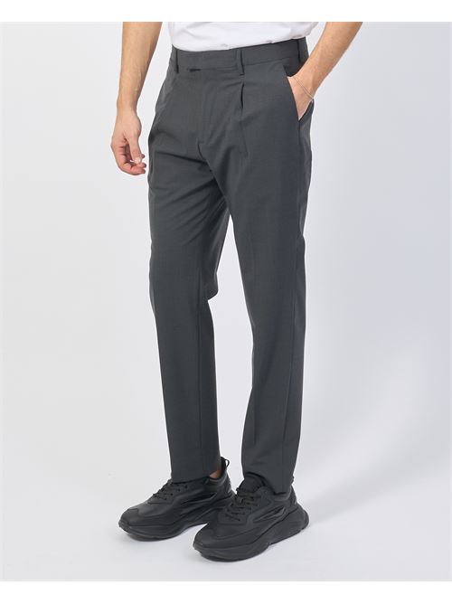 Pantalon homme Gazzarrini en laine m?lang?e avec plis GAZZARRINI | PSI645GANTRACITE/TORTORA