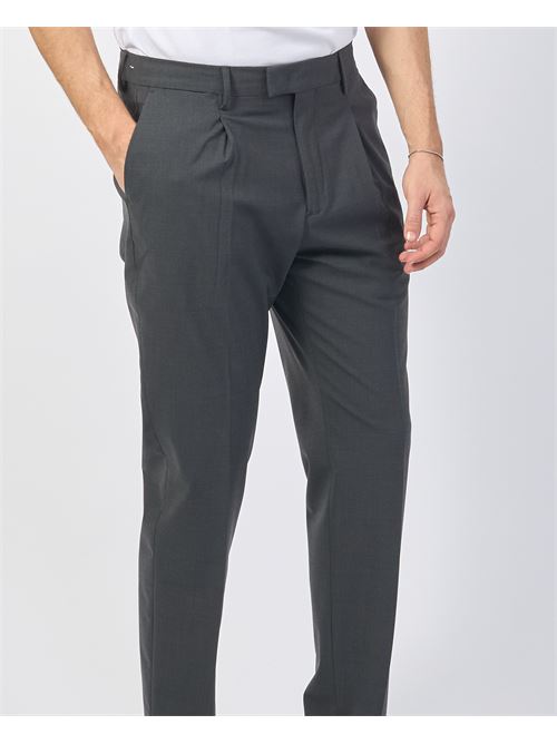 Pantalon homme Gazzarrini en laine m?lang?e avec plis GAZZARRINI | PSI645GANTRACITE/TORTORA