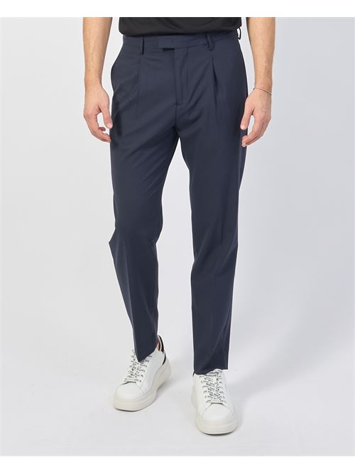 Pantalon homme Gazzarrini en laine m?lang?e avec plis GAZZARRINI | PSI645GBLU