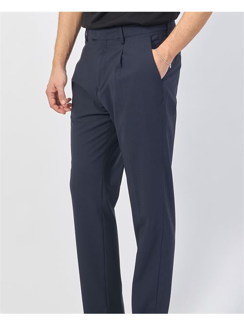 Pantalon homme Gazzarrini en laine m?lang?e avec plis GAZZARRINI | PSI645GBLU