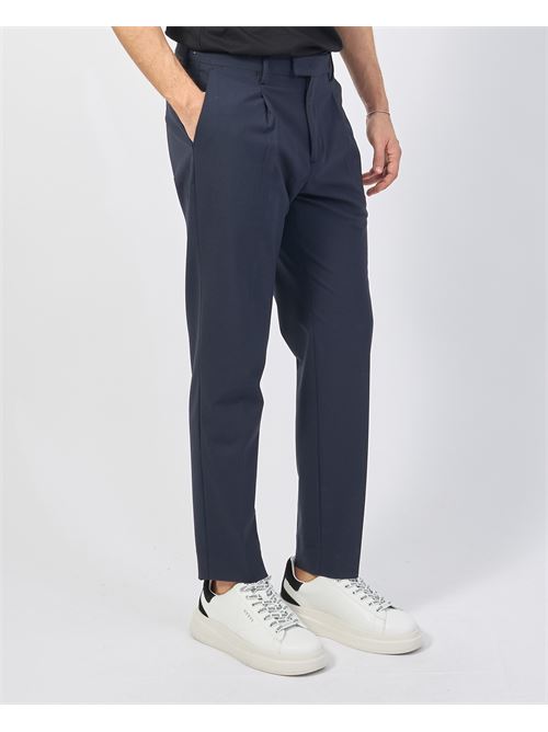 Pantalon homme Gazzarrini en laine m?lang?e avec plis GAZZARRINI | PSI645GBLU