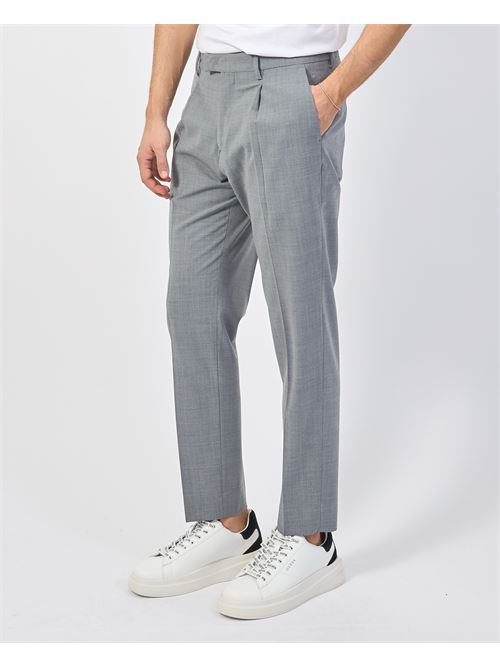 Pantalon homme Gazzarrini en laine m?lang?e avec plis GAZZARRINI | PSI645GGRIGIO