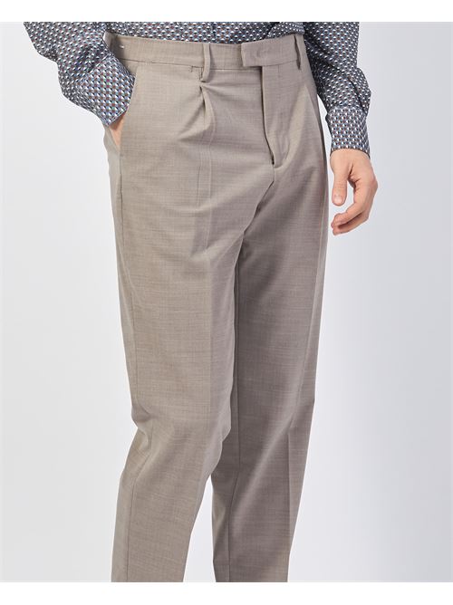 Pantalon homme Gazzarrini en laine m?lang?e avec plis GAZZARRINI | PSI645GTORTORA