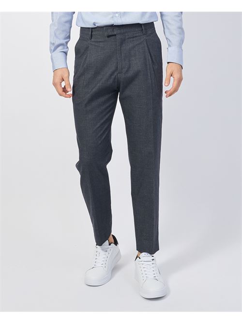 Pantalon homme Gazzarrini en laine m?lang?e GAZZARRINI | PSI647GBLU