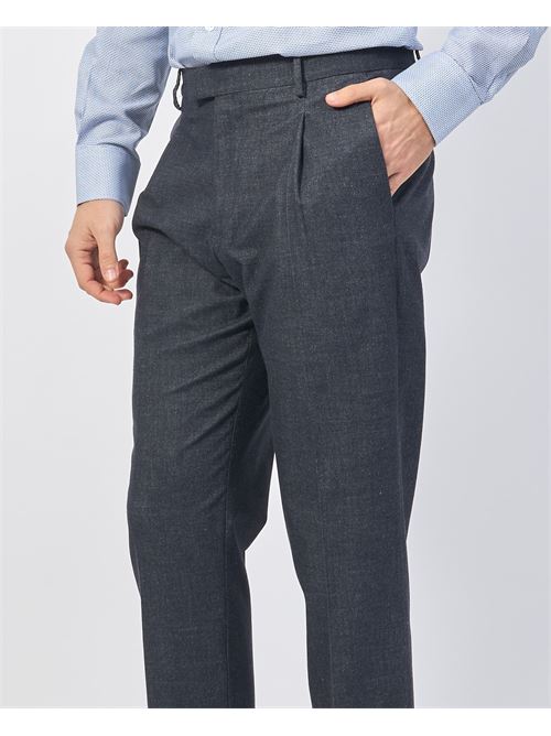 Pantalon homme Gazzarrini en laine m?lang?e GAZZARRINI | PSI647GBLU