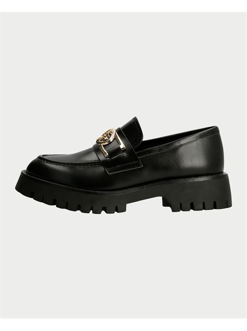 Guess mocassins pour femmes en cuir véritable GUESS | FL7ILR-LEA14BLACK