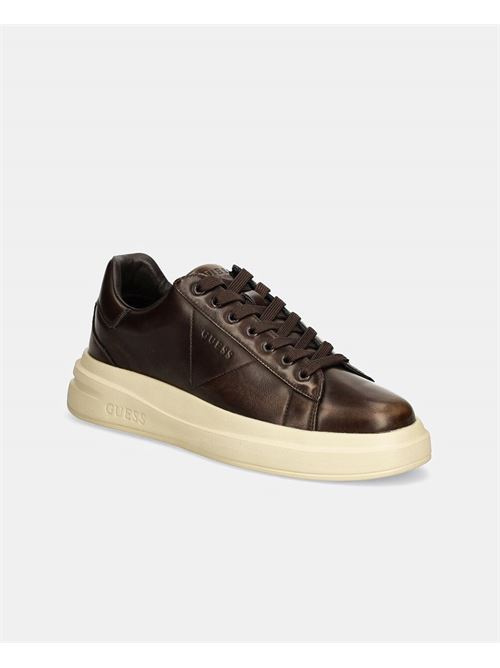 Sneakers uomo Guess elba in vera pelle GUESS | FMTEBR-LEA12BROBE