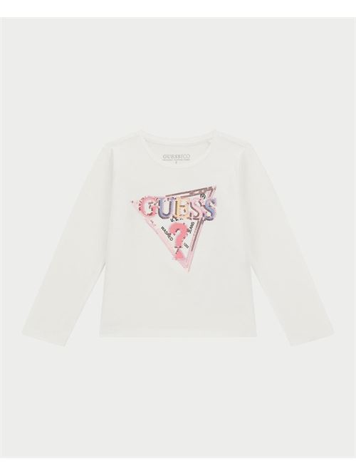 Pull Guess avec logo à paillettes pour fille GUESS | K4YI11-K6YW4G011