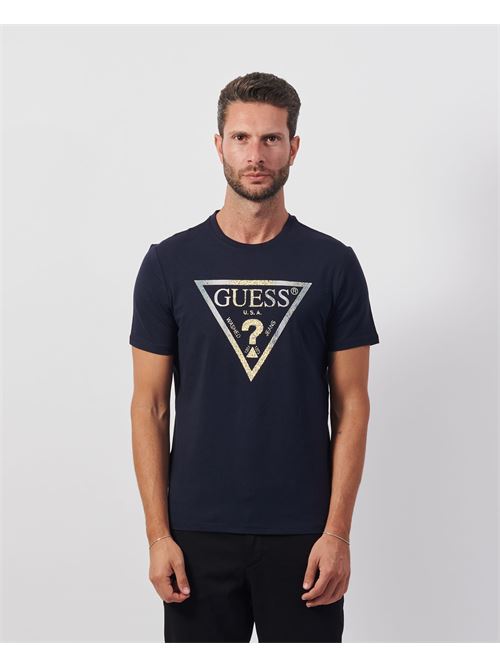 T-shirt Guess en coton bleu avec logo GUESS | M4BI35-J1314G7V2