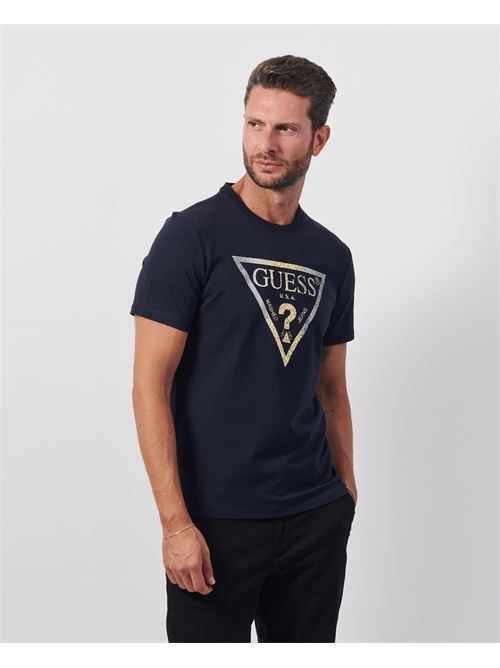 T-shirt Guess en coton bleu avec logo GUESS | M4BI35-J1314G7V2