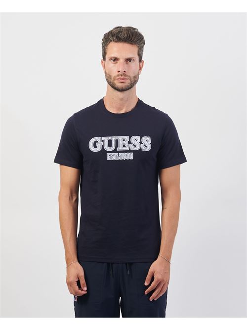 T-shirt Guess bleu coupe slim avec logo GUESS | M4BI45-I3Z14G7V2