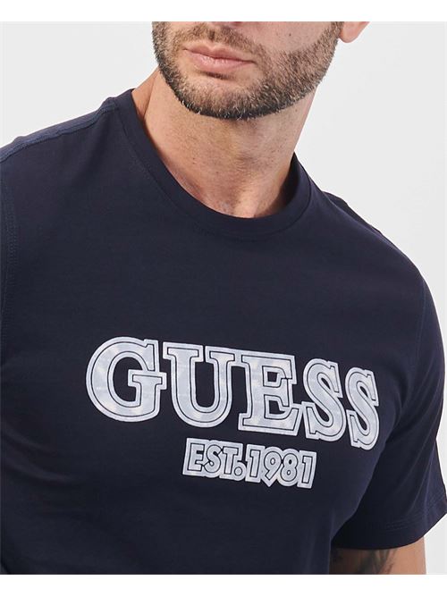 T-shirt Guess bleu coupe slim avec logo GUESS | M4BI45-I3Z14G7V2