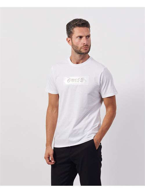 T-shirt à col rond pour hommes Guess avec logo en relief GUESS | M4BI61-K9RM1G011