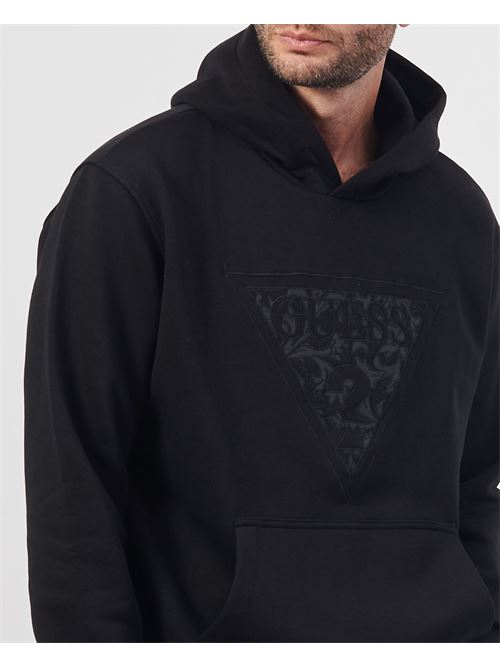 Felpa uomo Guess con cappuccio e logo GUESS | M4BQ25-K9Z21JBLK