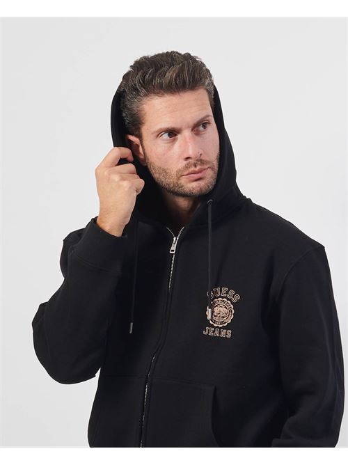 Felpa uomo Guess fullzip con cappuccio GUESS | M4BQ34-K9V31JBLK