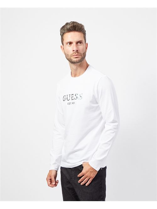 T-shirt Guess en coton à manches longues avec logo GUESS | M4YI39-J1314G011