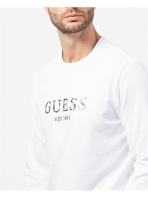 T-shirt Guess en coton à manches longues avec logo GUESS | M4YI39-J1314G011