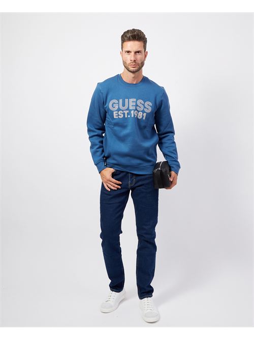 Sweat-shirt Guess pour hommes en coton mélangé avec logo GUESS | M4YQ08-K9Z21G75N