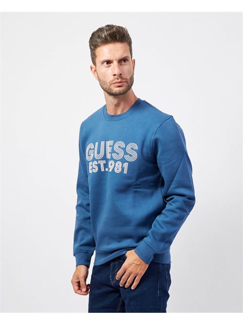 Sweat-shirt Guess pour hommes en coton mélangé avec logo GUESS | M4YQ08-K9Z21G75N