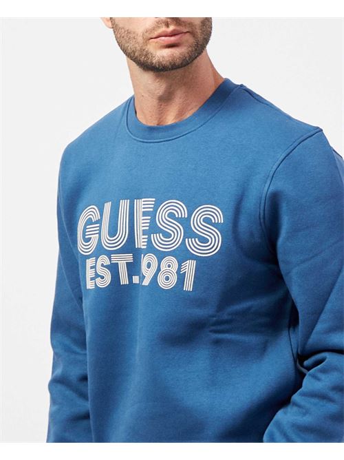 Sweat-shirt Guess pour hommes en coton mélangé avec logo GUESS | M4YQ08-K9Z21G75N