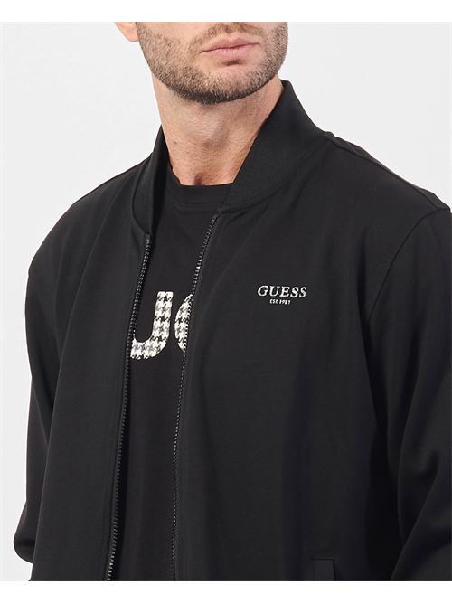 Felpa Guess fullzip con logo GUESS | M4YQ15-KCBR2JBLK