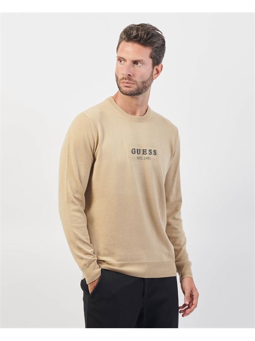 Pull homme Guess en fil de coton avec logo GUESS | M4YR04-Z3052G036