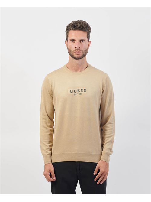 Pull homme Guess en fil de coton avec logo GUESS | M4YR04-Z3052G036