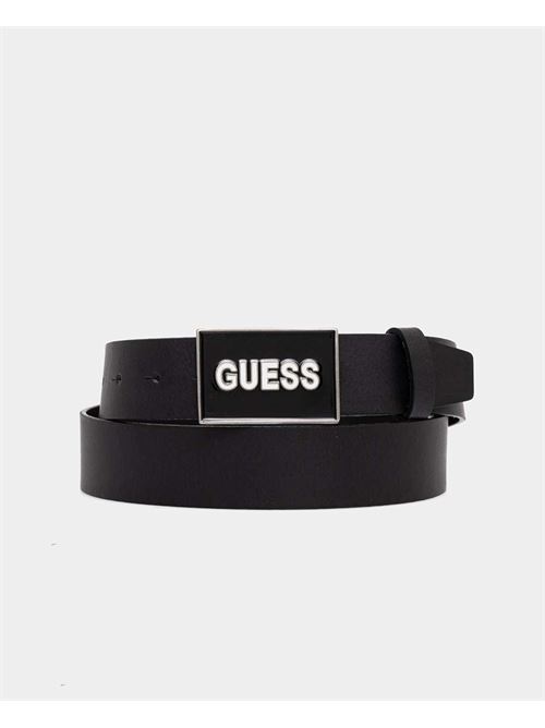 Ceinture en cuir pour hommes Guess avec boucle logo GUESS | M4YZ13-L0UL0JBLK