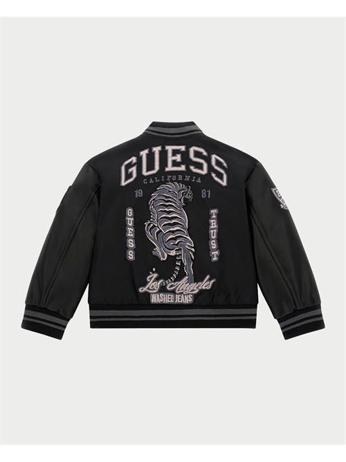 Guess Bomber Jacket with Patch for Kids GUESS | N4YL03-WGB90JBLK