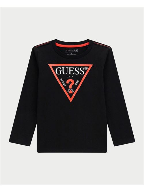 Maglia nera Guess a maniche lunghe per bambini