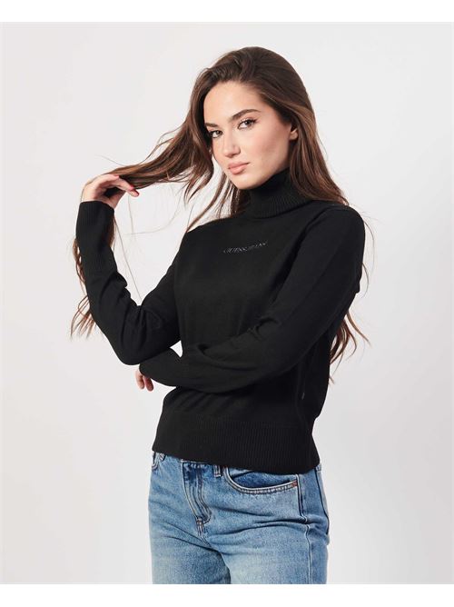 Guess high neck sweater with logo GUESS | W4BR15-Z3HO2JBLK