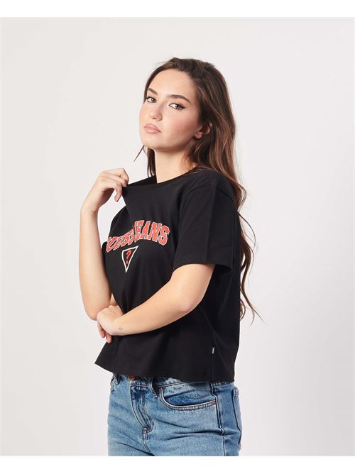 T-shirt Guess boxy noir avec logo GUESS | W4YI06-K8HM0JBLK