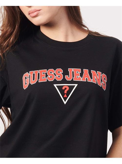 T-shirt Guess boxy noir avec logo GUESS | W4YI06-K8HM0JBLK