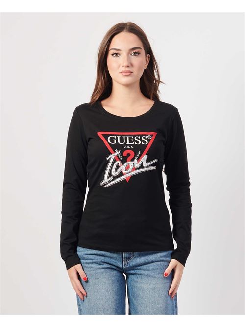 Guess chemise à manches longues avec applications GUESS | W4YI33-I3Z14JBLK