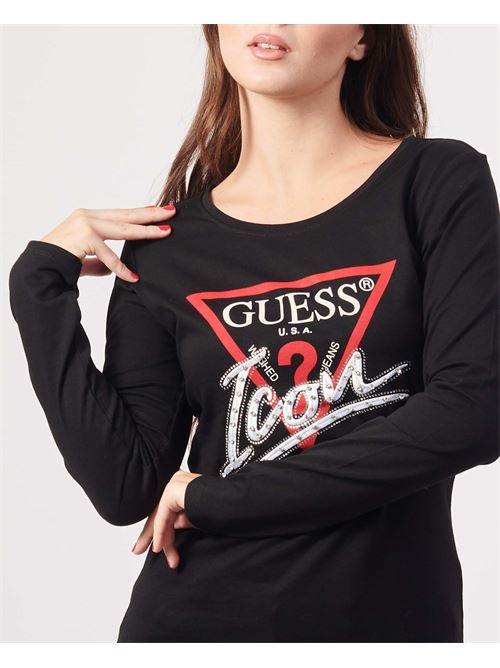 Guess chemise à manches longues avec applications GUESS | W4YI33-I3Z14JBLK