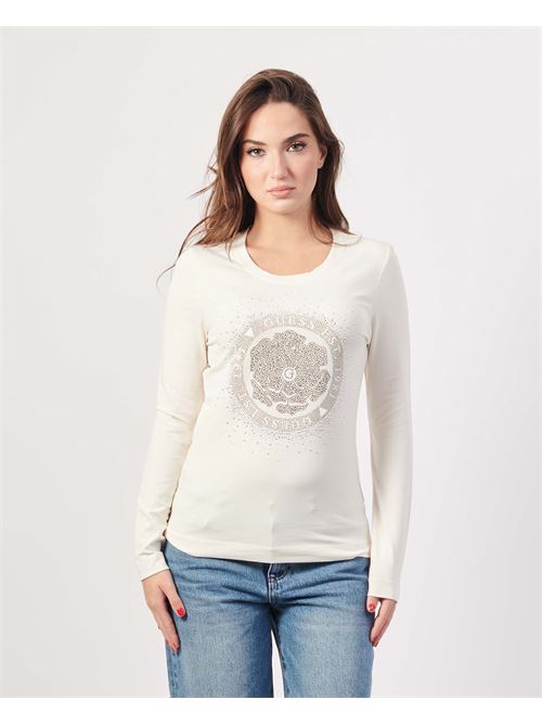 T-shirt Guess en coton mélangé avec strass GUESS | W4YI75-J1314G012